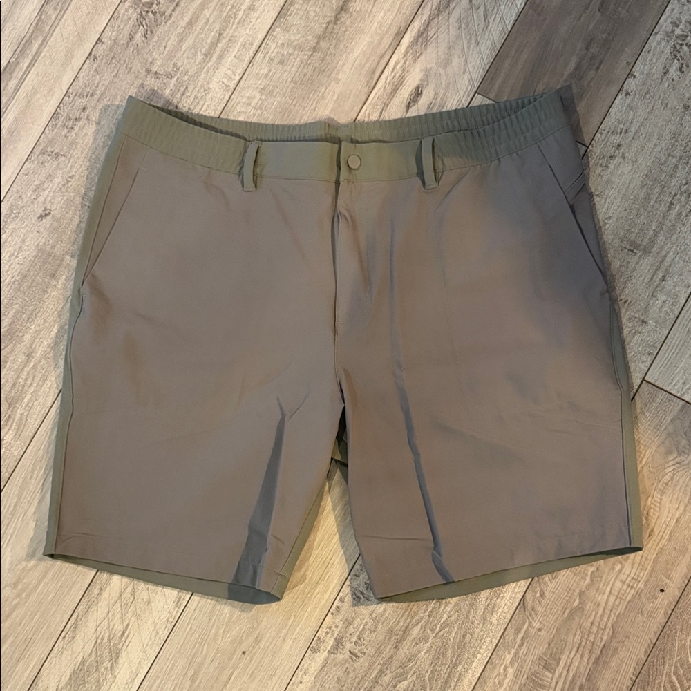 adidas Men's Khaki Flat Front Shorts